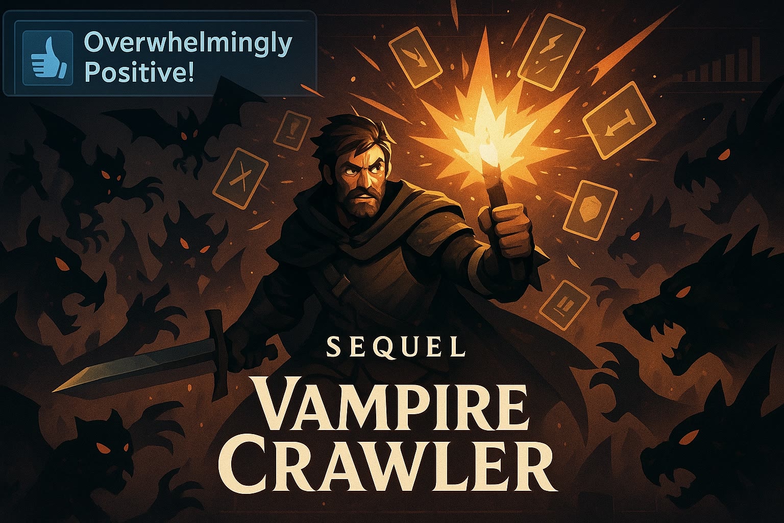 Steam Overwhelmingly Positive! Vampire Survivors Sequel 'Vampire Crawler' Launches, Card Roguelike Thrills Max Out